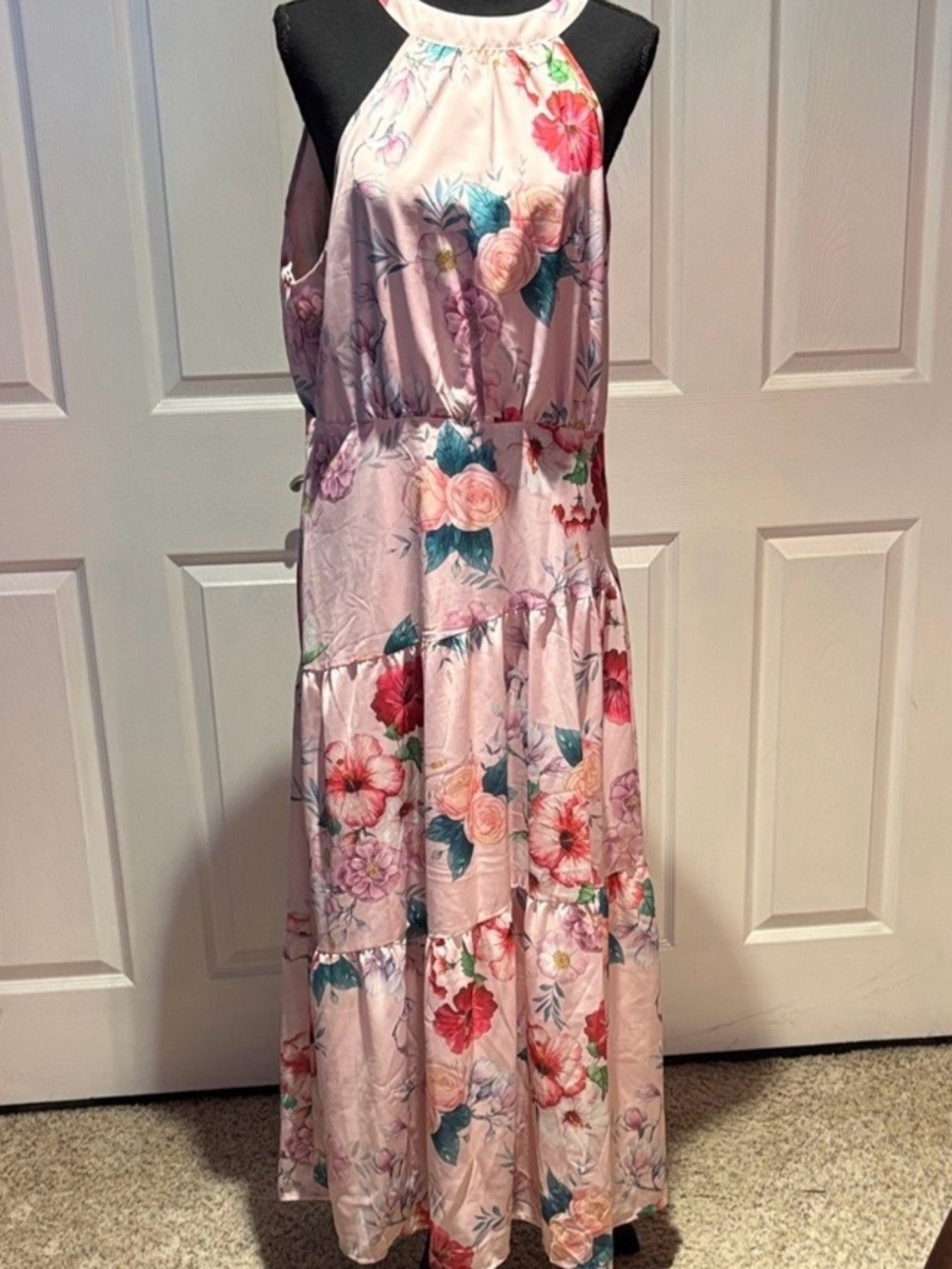 Cupshe Floral Maxi Dress - Pink and Green - Picture 9 of 9